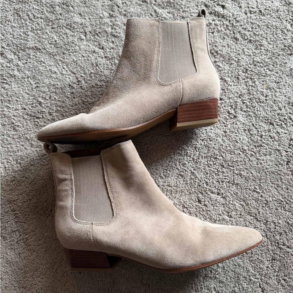 Franco Sarto Beige Ankle Booties